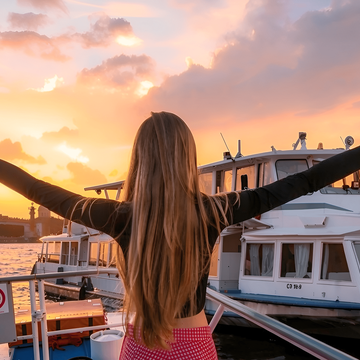 Музыкальный теплоход. Вечерняя прогулка по Неве с выходом в Финский залив со скидкой до 50%